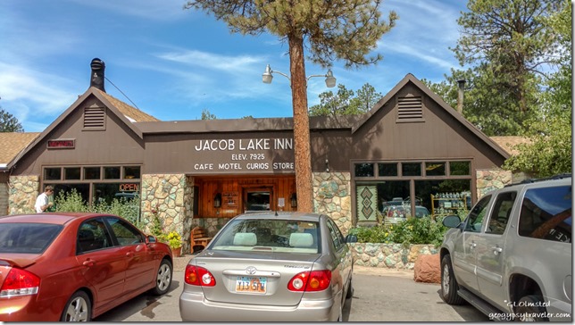 cars Jacob Lake Inn sign Jacob Lake Arizona