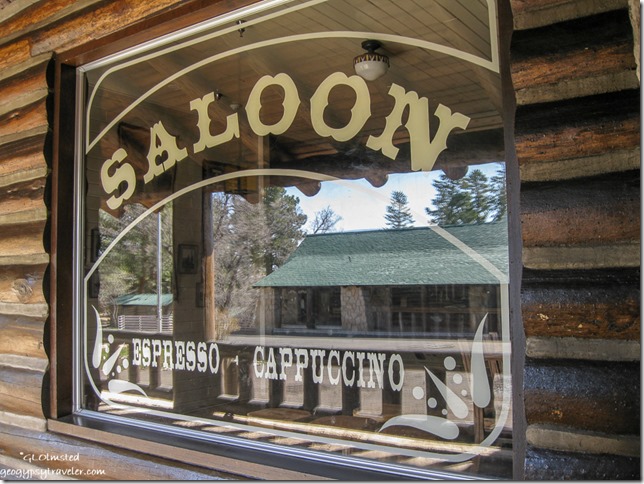 Rough Rider Saloon window reflection Lodge North Rim Grand Canyon National Park Arizona