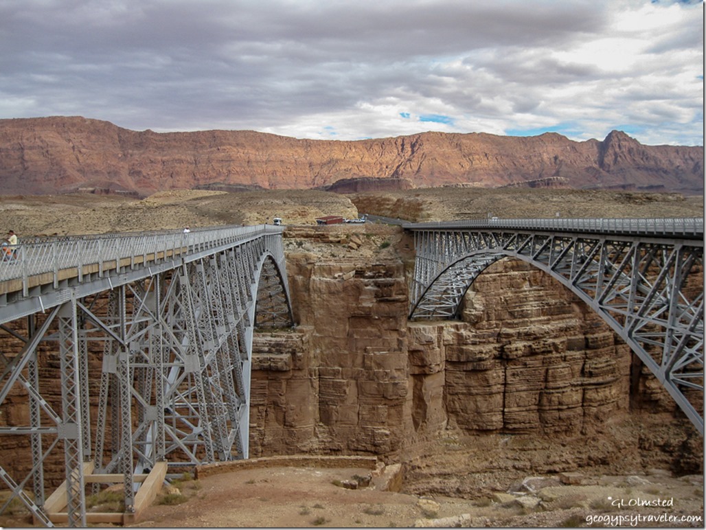 Old & new Navajo bridges & Echo Cliffs Marble Canyon Arizona