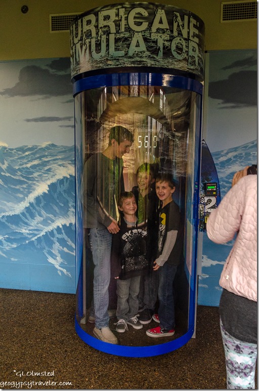Kids in Hurricane simulator Oregon Coast Aquarium Newport Oregon