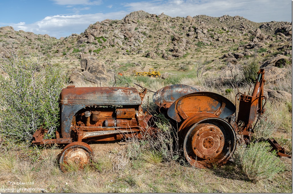 old rusty tractor & Caterpillar Weaver Mountains Yarnell Arizona