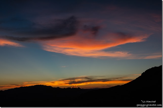 Date Creek Mountains sunset glow cirrocumulus clouds Yarnell Hill SR89 Arizona