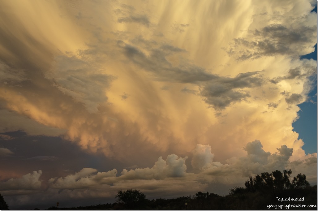 reverse sunset cirrocumulus mammatus clouds Yarnell Hill SR89 Arizona