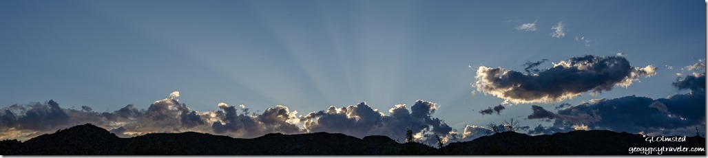 Weaver Mountains sunset clouds crepuscular rays Yarnell Arizona