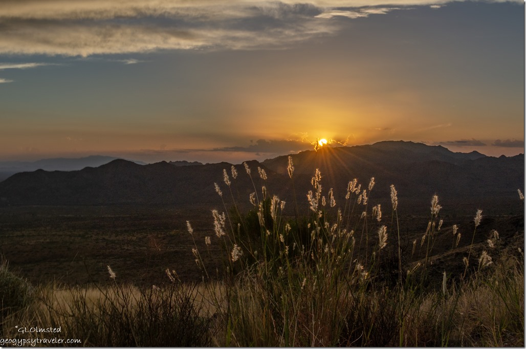 grasses Dare Creek Mountains sunset clouds sunrays Yarnell Hill SR89 Arizona