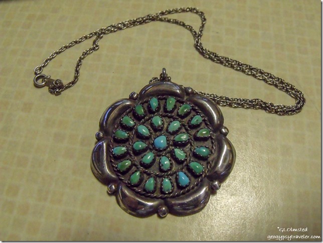 Sterling Silver & Turquoise pendant-broche from Mom San Benito Texas