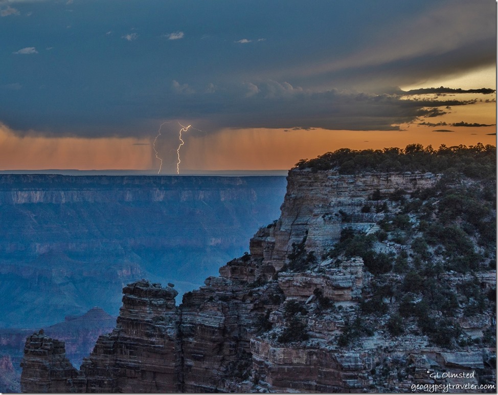 canyon sunset lightning Wedding site North Rim Grand Canyon National Park Arizona
