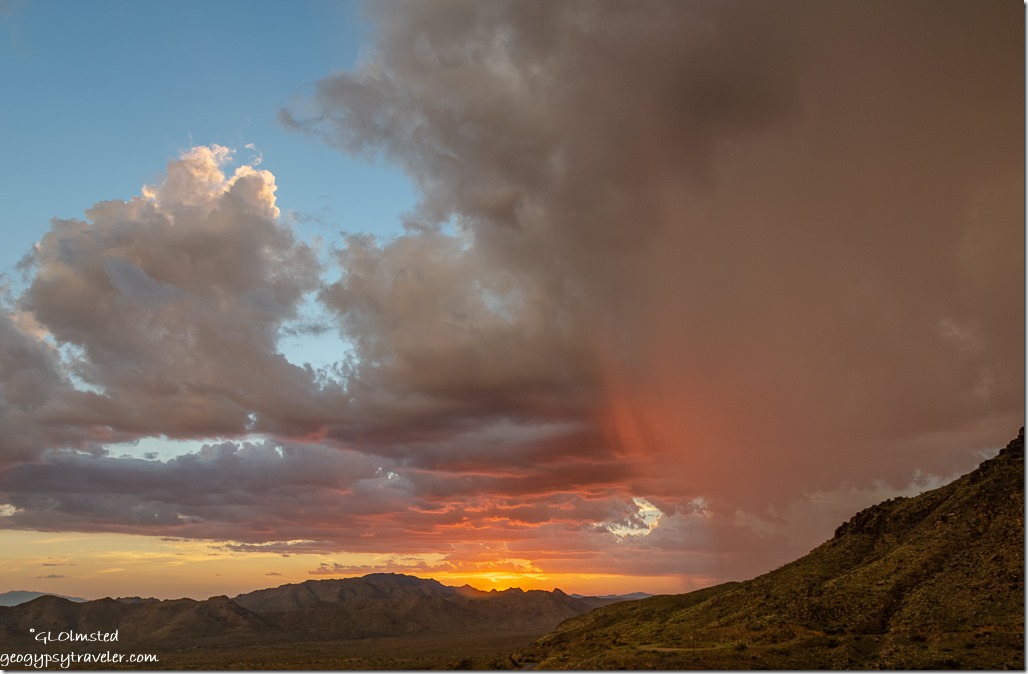 Weaver & Date Creek Mountains sunset cumulonibus clouds rain SR89 Arizona