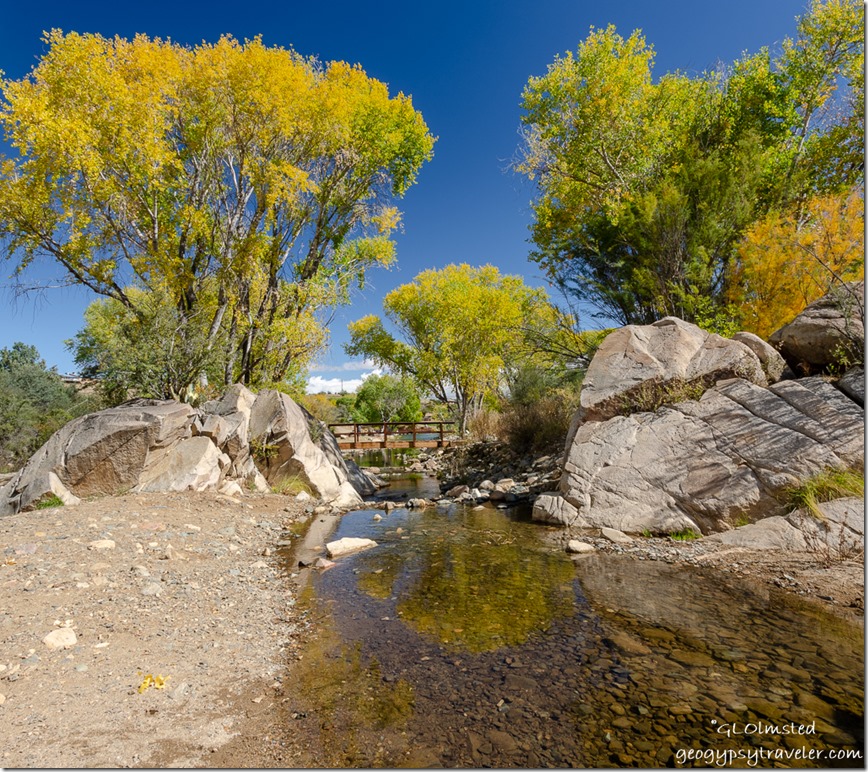Lynx Creek bouders fall trees Fain Lake Park Prescott Valley Arizona