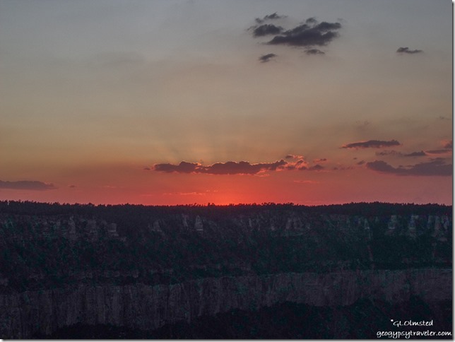 Sunset from Bright Angel Point North Rim Grand Canyon National Park Arizona