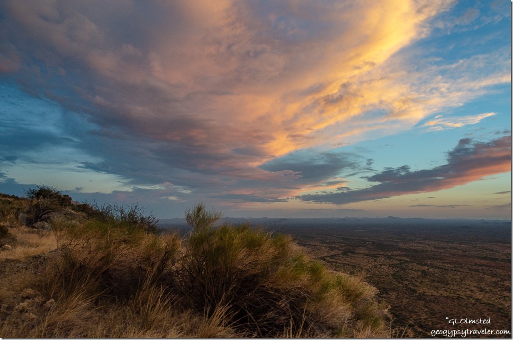 reverse sunset clouds Yarnell Hill SR89 Arizona