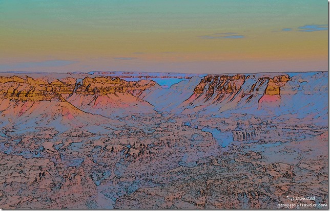 In camera sketch of Grand Canyon from Jumpup Point Kaibab National Forest Arizona