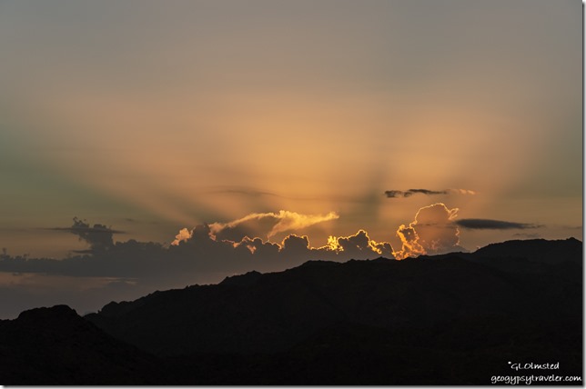 Date Creek Mountains sunset clouds crepuscular rays Yarnell Hill SR89 Arizona