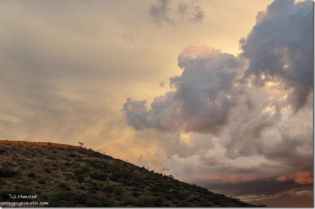 Antelope Peak reverse sunset clouds Yarnell Arizona