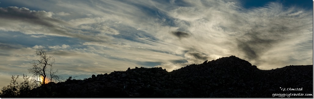 trees sundog Weaver Mountains sunset clouds Yarnell Arizona