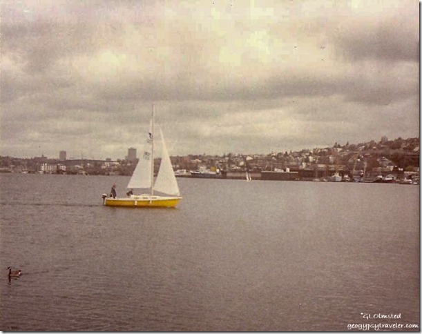 Ron & Zowie sailing the Tanzer on Lake Union Seattle Washington