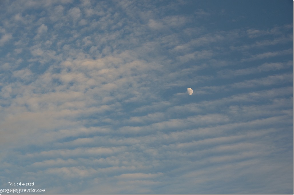 moon sunset clouds Yarnell Arizona