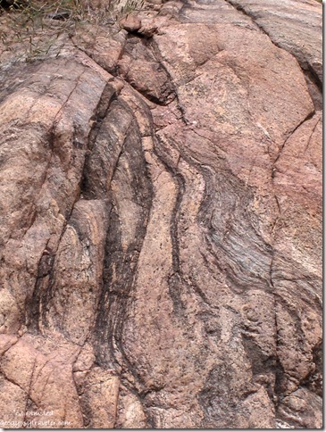 Vishnu Schist folds Bright Angel Canyon Grand Canyon National Park Arizona
