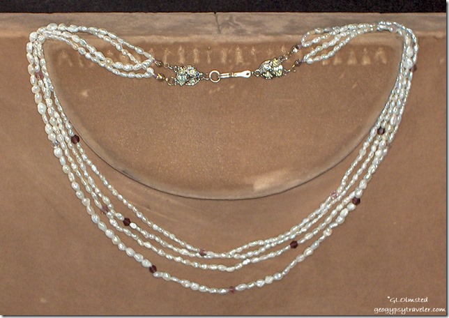 4-strand Necklace 19inch Freshwater pearl Crystal & Antique rhinestone ss clasp $45