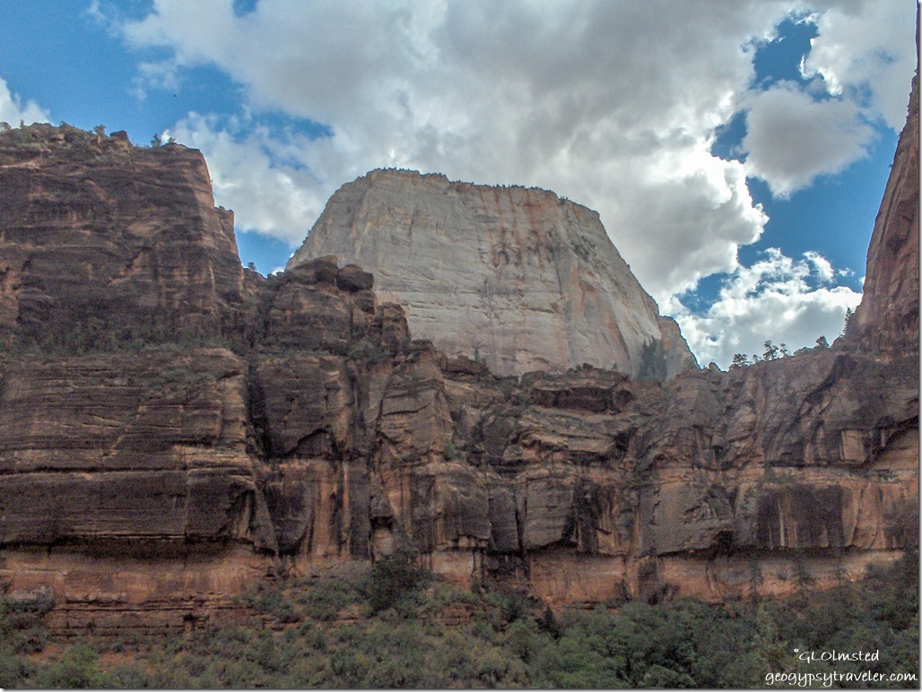 The Great White Throne from Big Bend overlook Zion National Park Utah