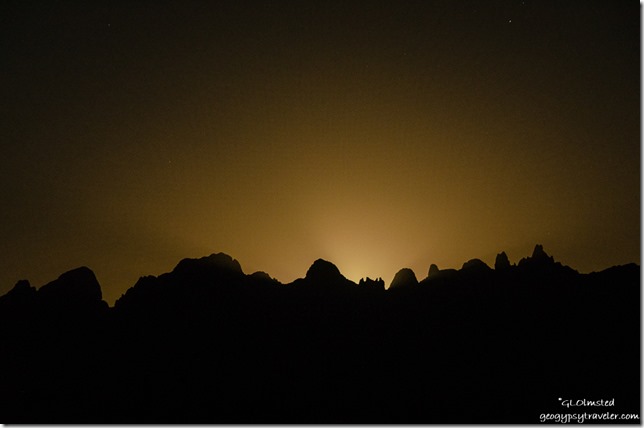 glow before moon rise Kofa Mountains clouds Kofa National Wildlife Refuge Arizona