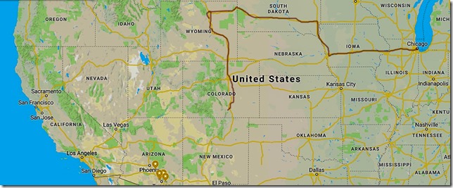 Chicago to Durango map