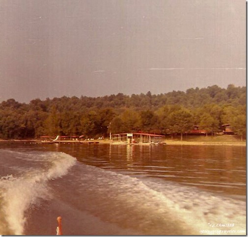 Swimming area & fishing dock The Flame Resort Lake of the Ozarks Missouri summer 1970
