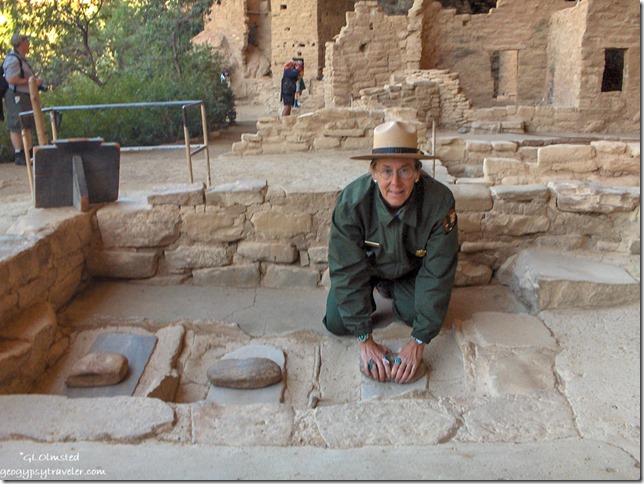 Gaelyn at the matate Spruce Tree House Mesa Verde National Park Colorado