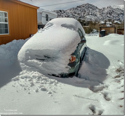 car buried in snow Yarnell Arizona