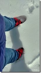 Gaelyn's feet in snow Yarnell Arizona