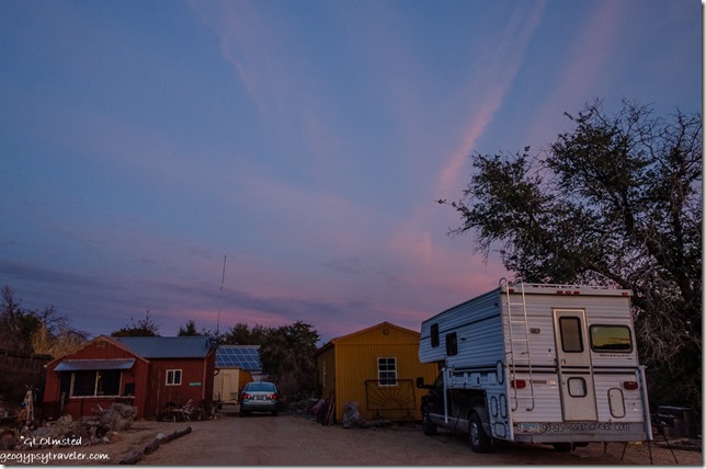 Berta's house truckcamper sunset Yarnell Arizona