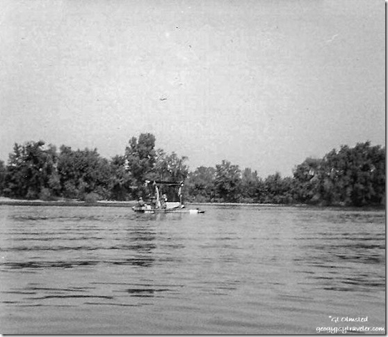 Homemade raft on the Illinois River fall 1969