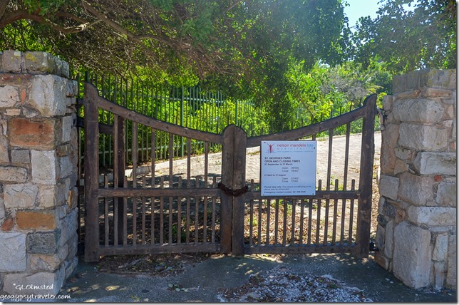 closed gate to St George's Park Port Elizabeth South Africa