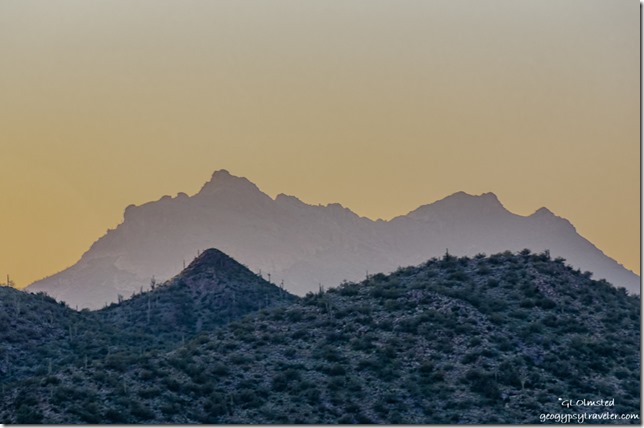 mountains sunset Cow Creek Road BLM Lake Pleasant Arizona