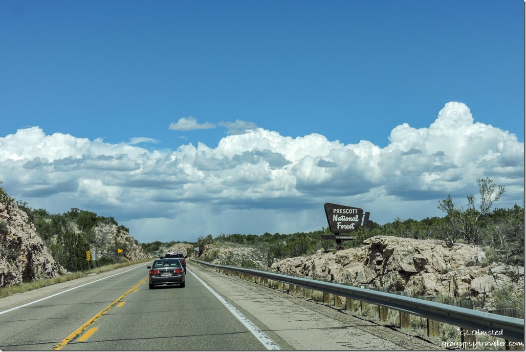 sign leaving Prescott National Forest SR89 North Arizona