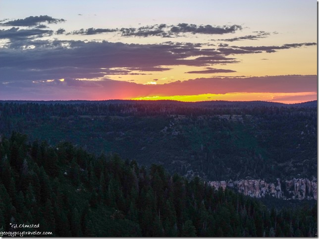 Sunset over North Canyon from Marble View Kaibab National Forest Arizona