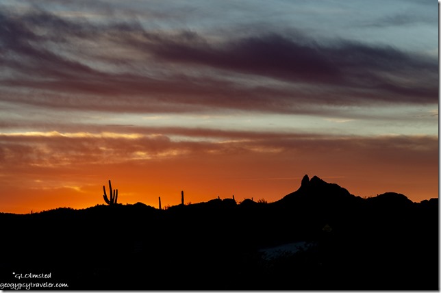 Sonoran desert mountain sunset clouds Darby Well Road BLM Ajo Arizona