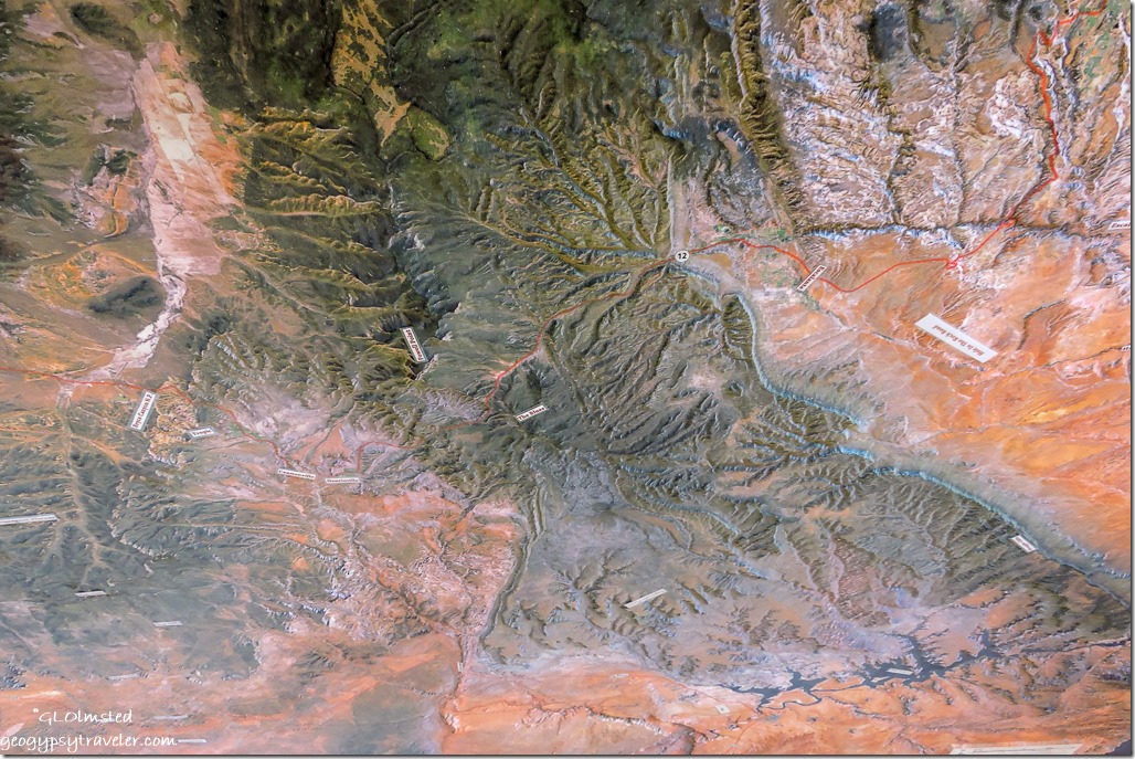 relief map Grand Staircase-Escalante Visitor Center Escalante Utah