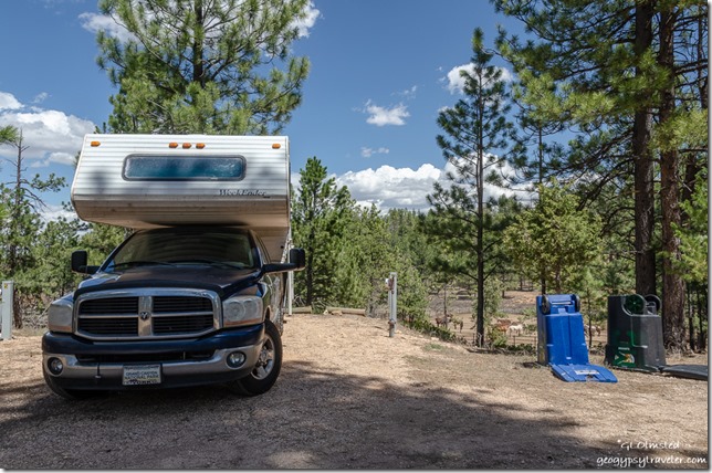 truckcamper trees site #4 Bryce Canyon National Park Utah