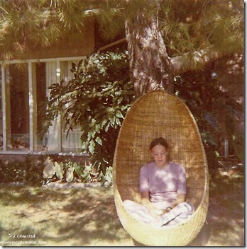 vacation Gaelyn in Grandparents' Loomis back yard Sacramento California summer 1971