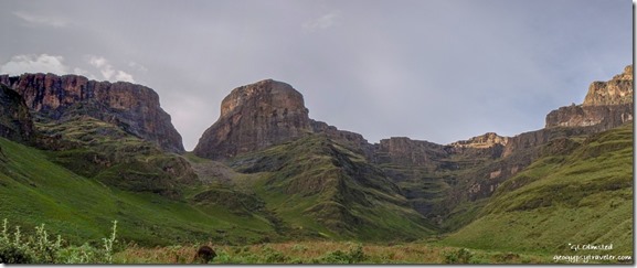 Rock face above camp Drakensberg hike KwaZulu-Natal South Africa