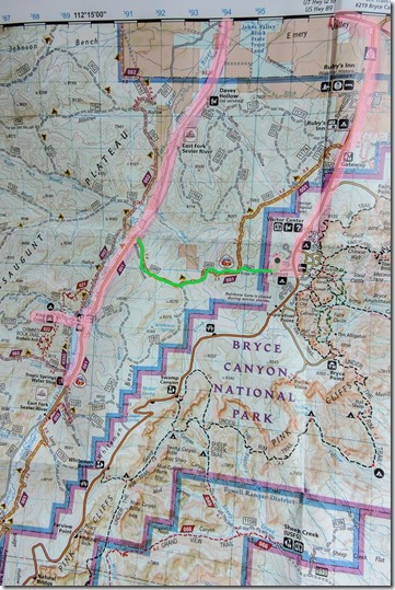 map Bryce Canyon National Park & Dixie National Forest Utah