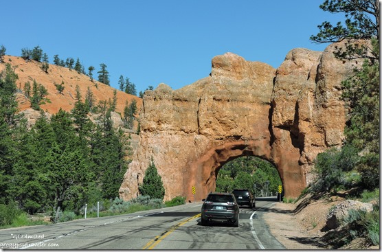 cars arch SR12 West Red Canyon Dixie National Forest Utah