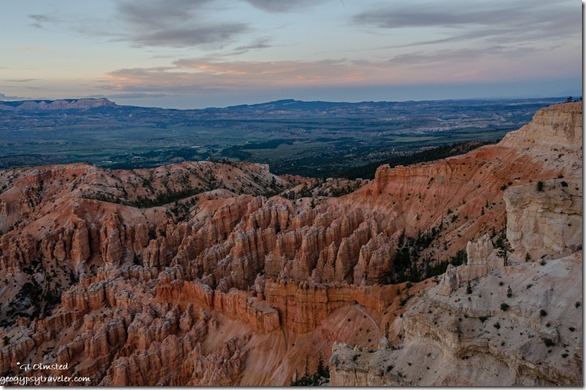 hoodoos valley plateaus reverse sunset clouds from Bryce Point Bryce Point Bryce Canyon National Park Utah