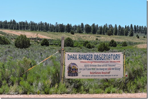 Dark Ranger Observatory sign FR087 Utah