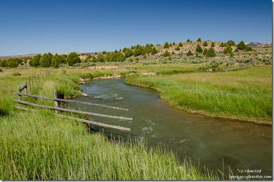 fence meadow Sevier River Utah