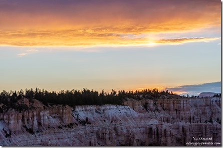 sunset over rim from Bryce Point Bryce Point Bryce Canyon National Park Utah