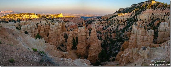 last light view East from Fairyland Point Bryce Canyon National Park Utah