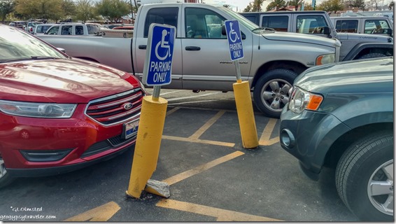 bent handicap parking poles Bashas Wickenburg Arizona