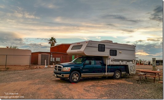 truckcamper sunset clouds North Ranch Congress Arizona